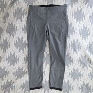 Under Armour Gray Heat Gear Compression Pants Black Logo Waistband Medium